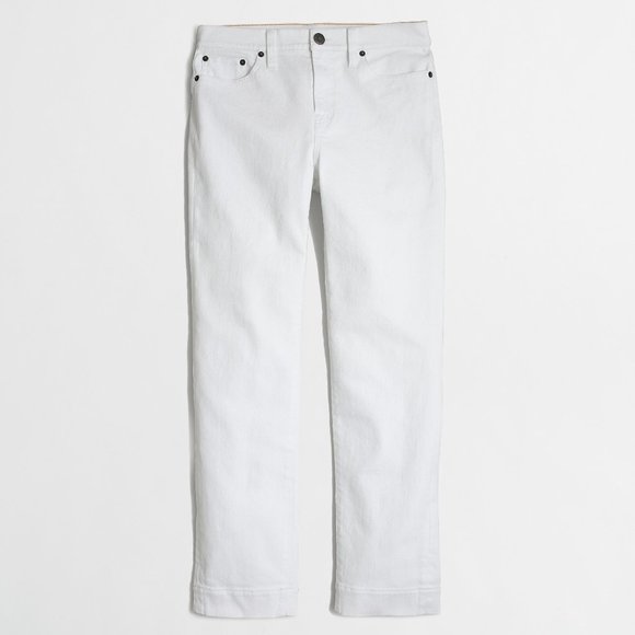 NWT Womens Size 32 32x26 J. Crew Off White High-Rise Cropped Straight Jeans - Picture 1 of 2